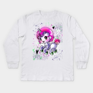 Unico The Baby Unicorn Kawaii Anime Kids Long Sleeve T-Shirt